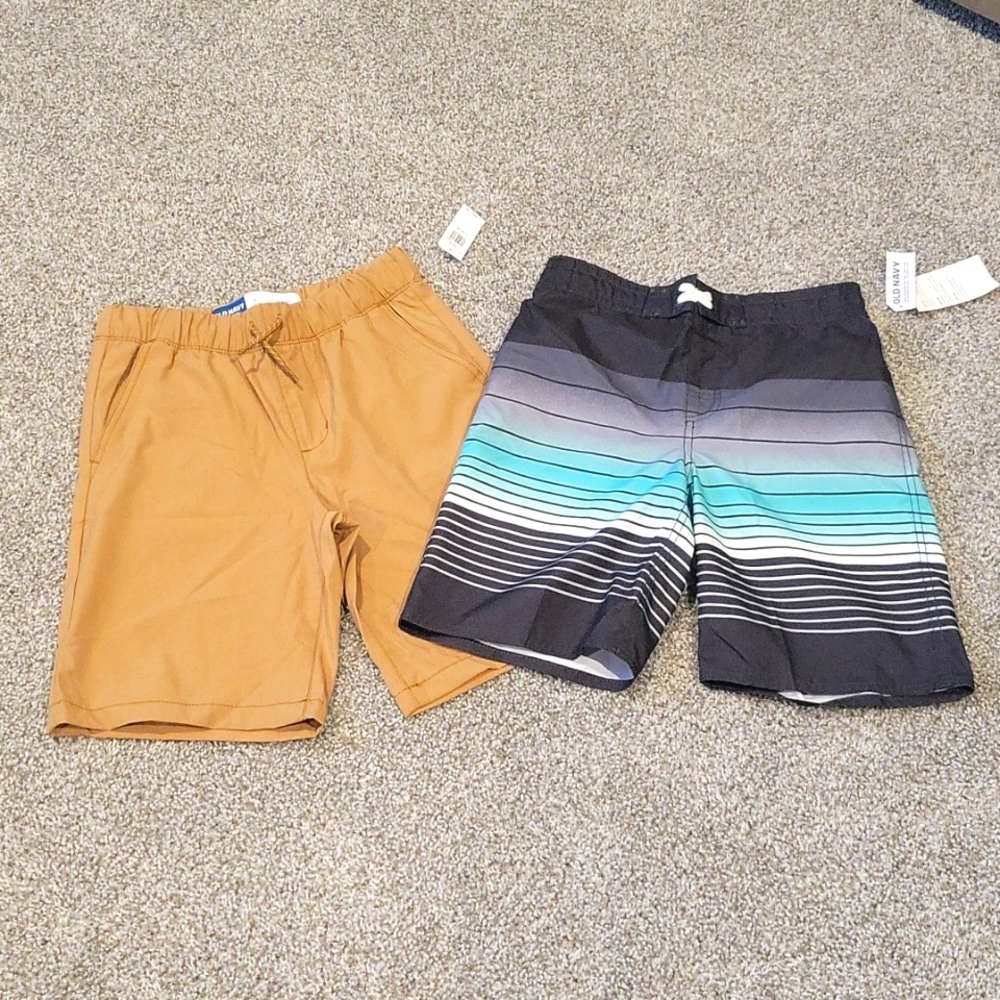 Boys NWT Old Navy quick dry shorts and board shorts